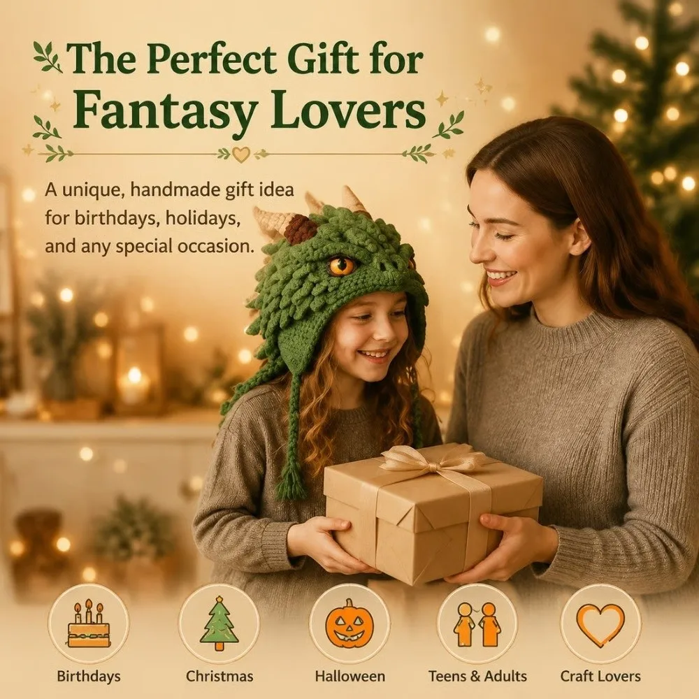 DIY Hood Hat Crochet Kit Handmade with Step-by-Step Guide Knitted Hat Crochet Kit Craft Animal Hood Hat Crochet Kit