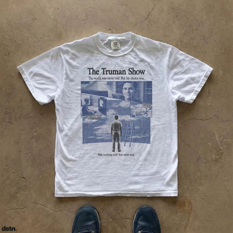 The Truman Show T-Shirt, Filmplakat-Grafik-T-Shirt, Vintage Y2K-T-Shirt, Grafik-T-Shirt, Herren-T-Shirts für den Sommer, Unisex – Detail 7