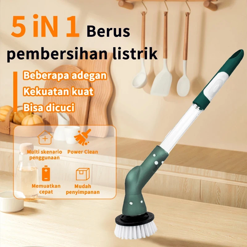 Electric Cleaning Brush With Adjustable Length High Speed Strong Cleaning Replaceable Brush Head Cleaning Home Appliances