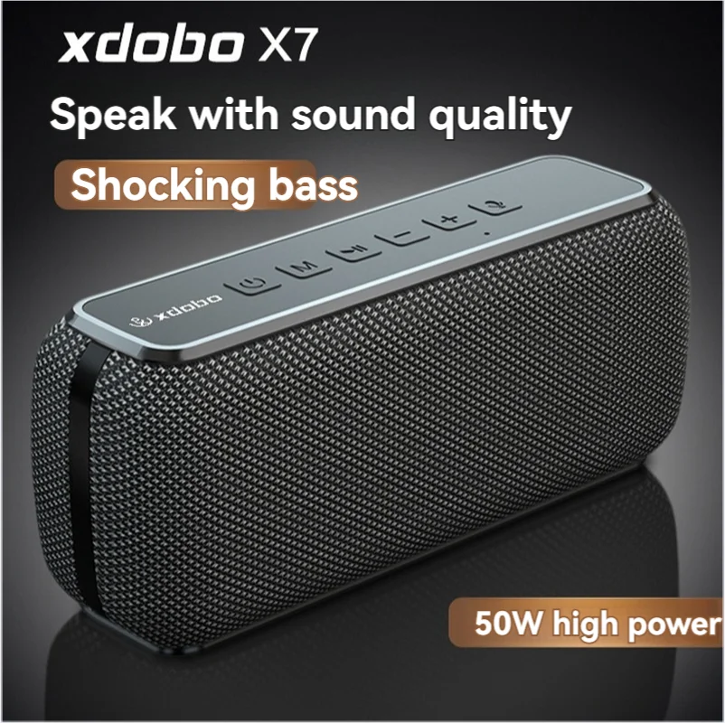 

XDOBO X7 50W Bluetooth Speaker Portable Wireless Subwoofer Outdoor IPX5 Waterproof Stereo Speaker Subwoofer Boombox TF Card AUX