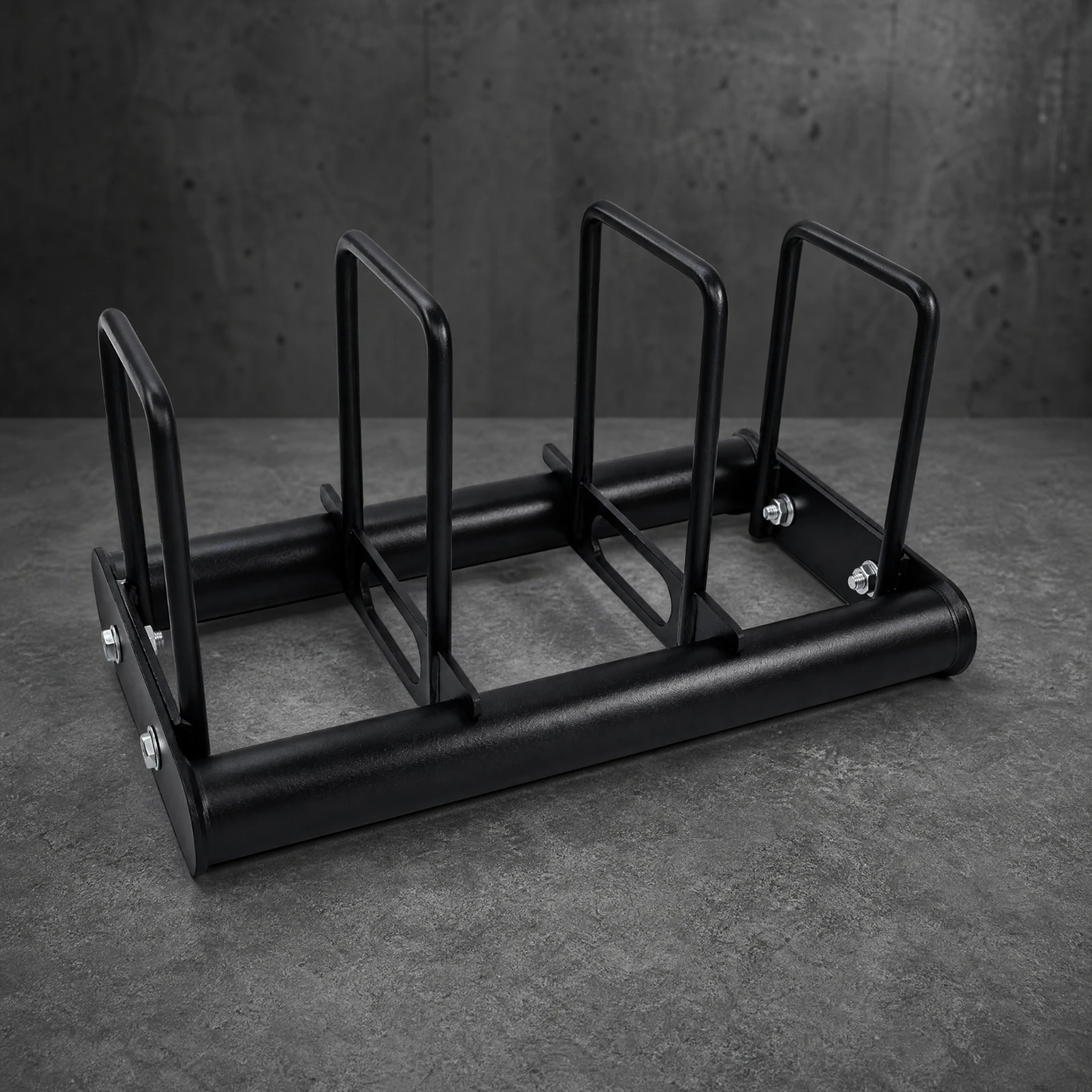 Barbell Plate Storage Rack Slim Plate Rack with Removable Dividers Compact Space-Saving for Home Gym