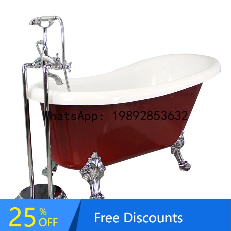 

CZ Imperial Concubine Bathtub Acrylic 1.2- 1.7m Classic Freestanding Tiger Foot Bathtub with Legs
