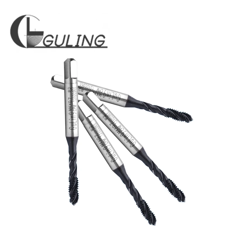 Guling HSS-PM com js que reveste a torneira canelada espiral m3 m4 m5 6 m8 m10 m12 rosca da máquina torneira para aço inoxidável