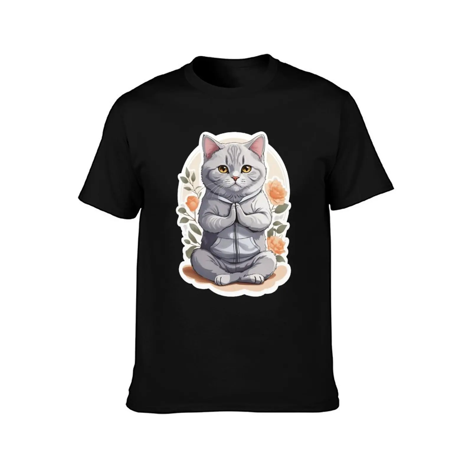 Yoga Meowster: Namaste T-Shirt Work Basic Short Sleeve Top