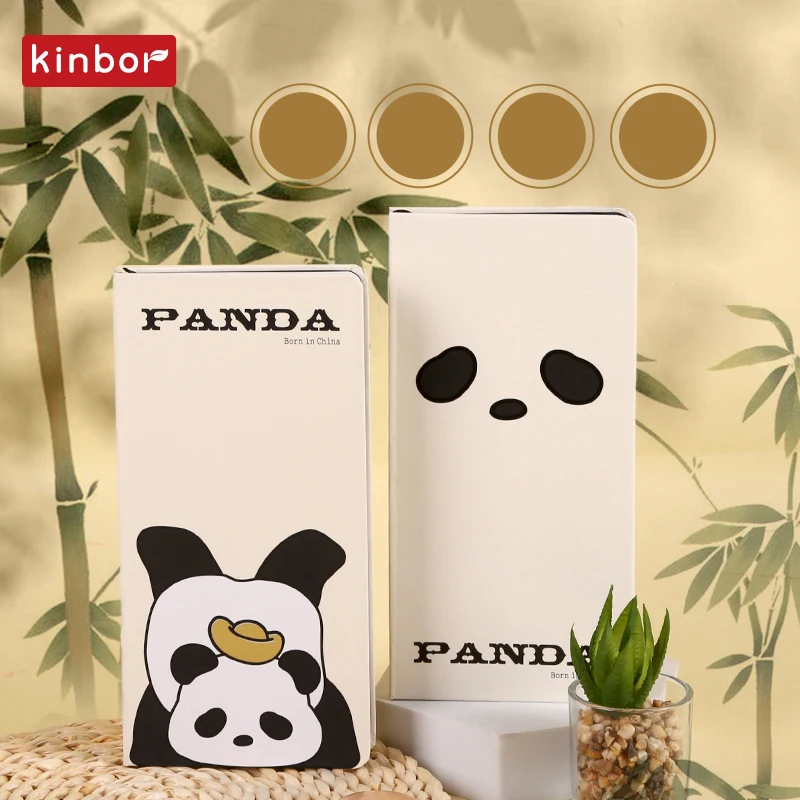 Kinbor Weekly Planning Notebook Libreta Agenda Planner блокнот Grid Blank Optional Black White Panda Healing Soft Cute Series