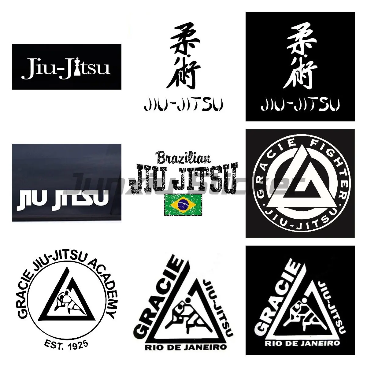 

Brazilian Jiu Jitsu Die Cut Car Stickers Car Motorcycle Logo Decal Laptop Phone Tablet PVC Decor Decal Car Accessories