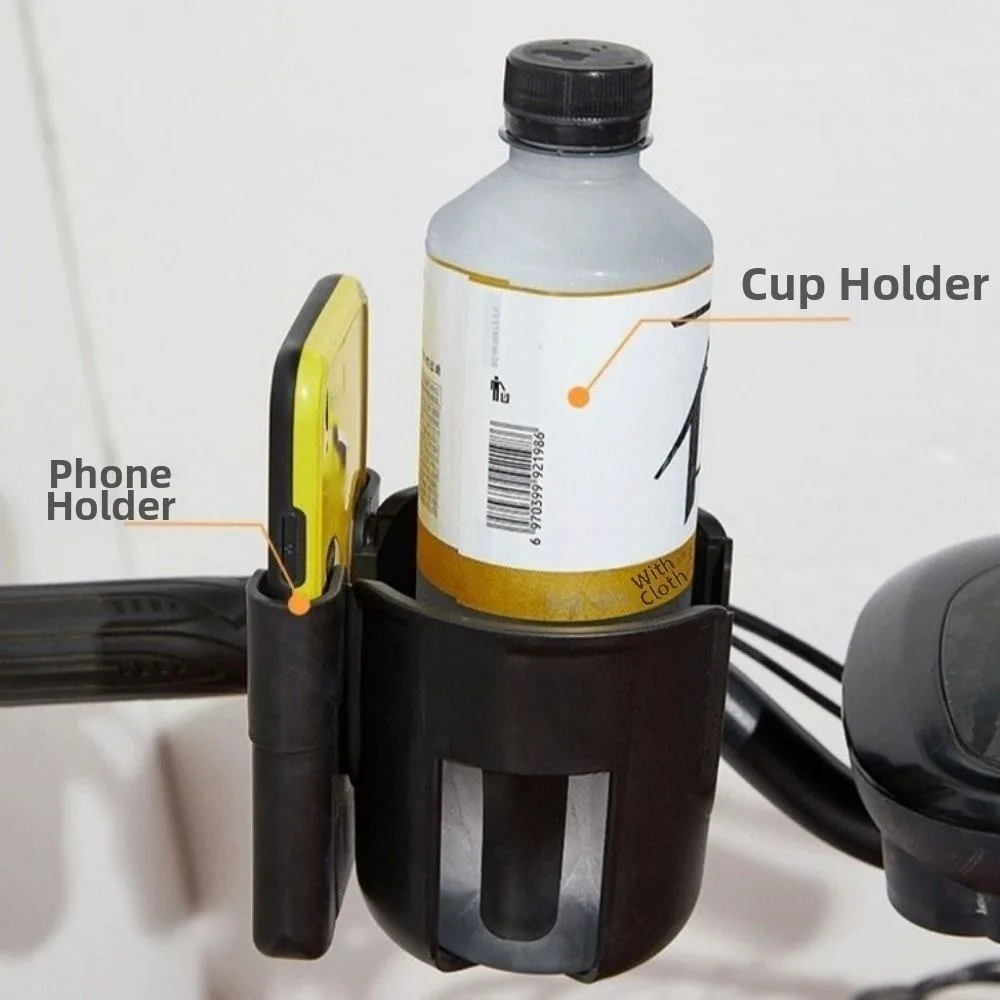 Porte-gobelet d'eau pour poussette à dégagement rapide, détachable avec support pour téléphone, organisateur de bouteille d'eau, conception 2 en 1