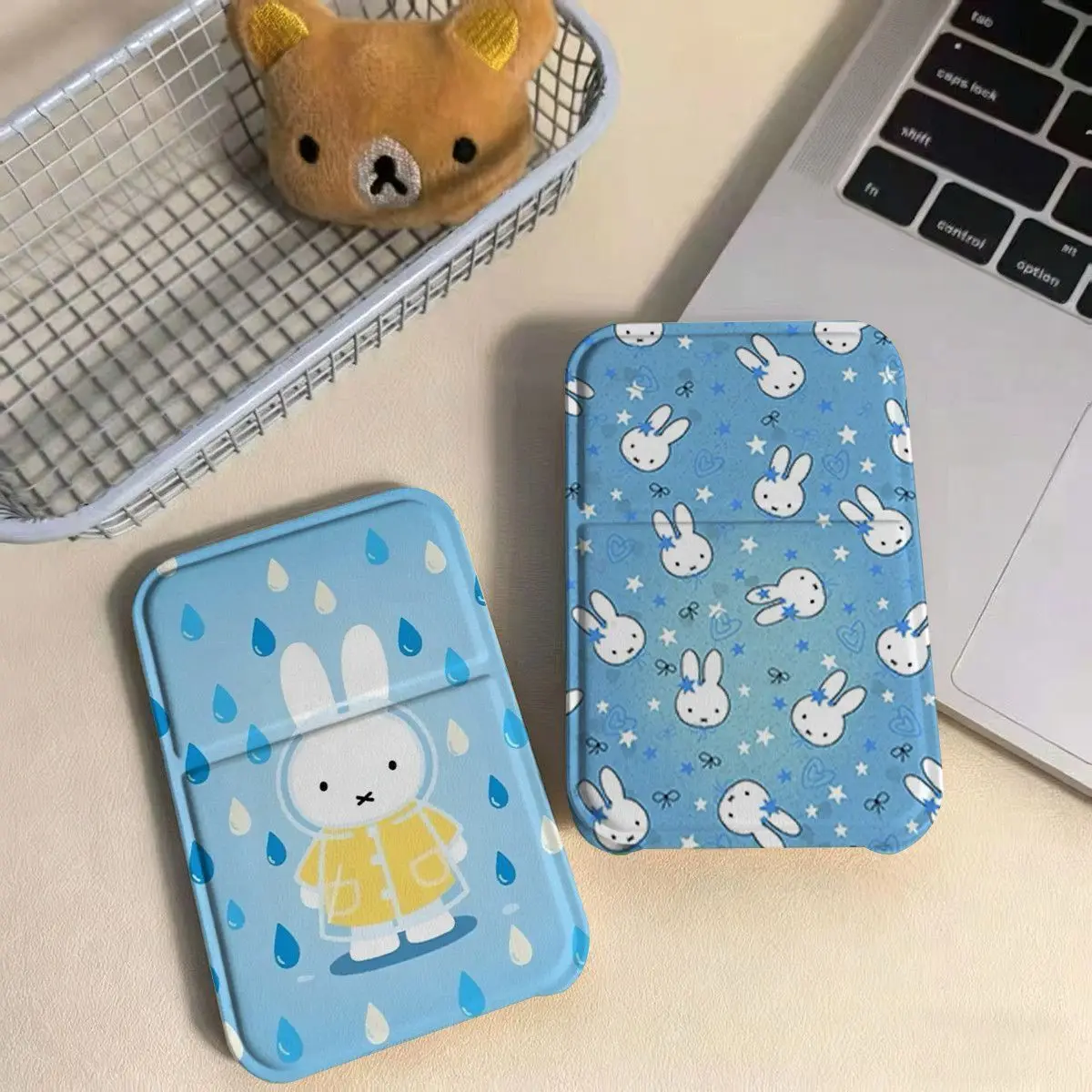 Cute Cartoon Miffy Rabbit Foldable Flip Makeup Mirror High Definition Portable Desktop Cosmetic Mirror For Student Dorm Touch Up