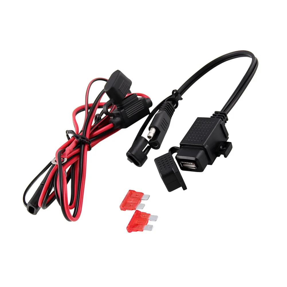 

Адаптер SAE на USB с двумя портами USB, 12В/24В, водонепроницаемый кабель для мотоцикла с антикоррозийным корпусом из АБС-пластика и медной проводкой