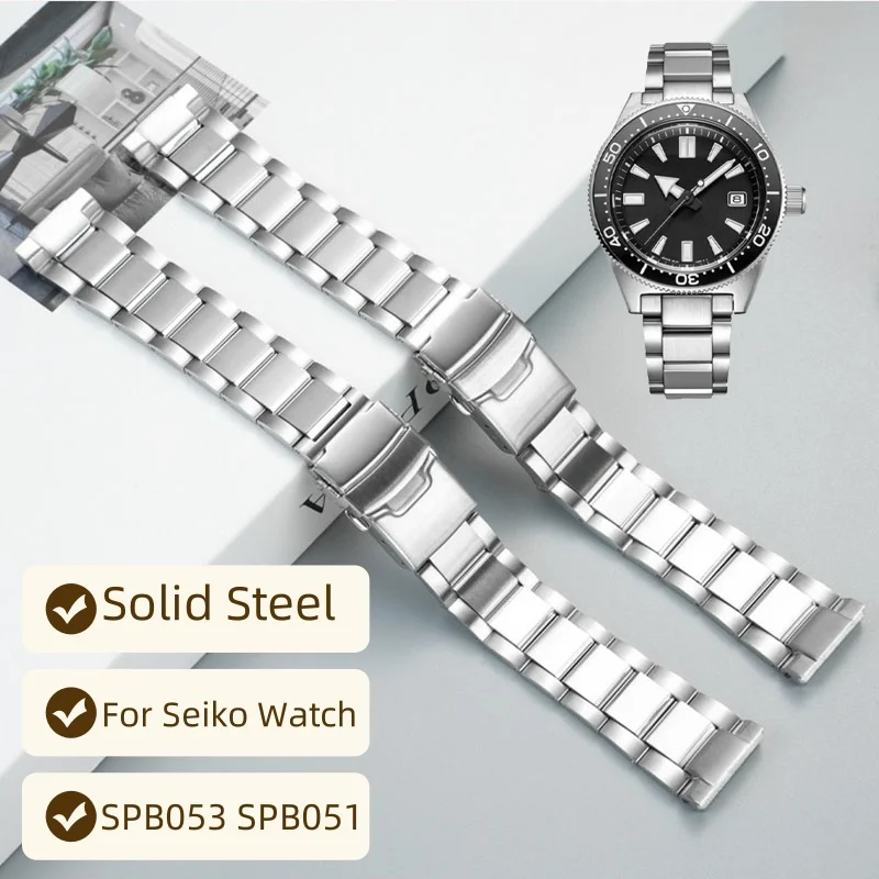 

20mm Solid Stainless Steel Watch Band for SEIKO SPB053 SPB051 SBDC051 SBDC053 SBDC055 Series Metal Wristband Watch Strap Male