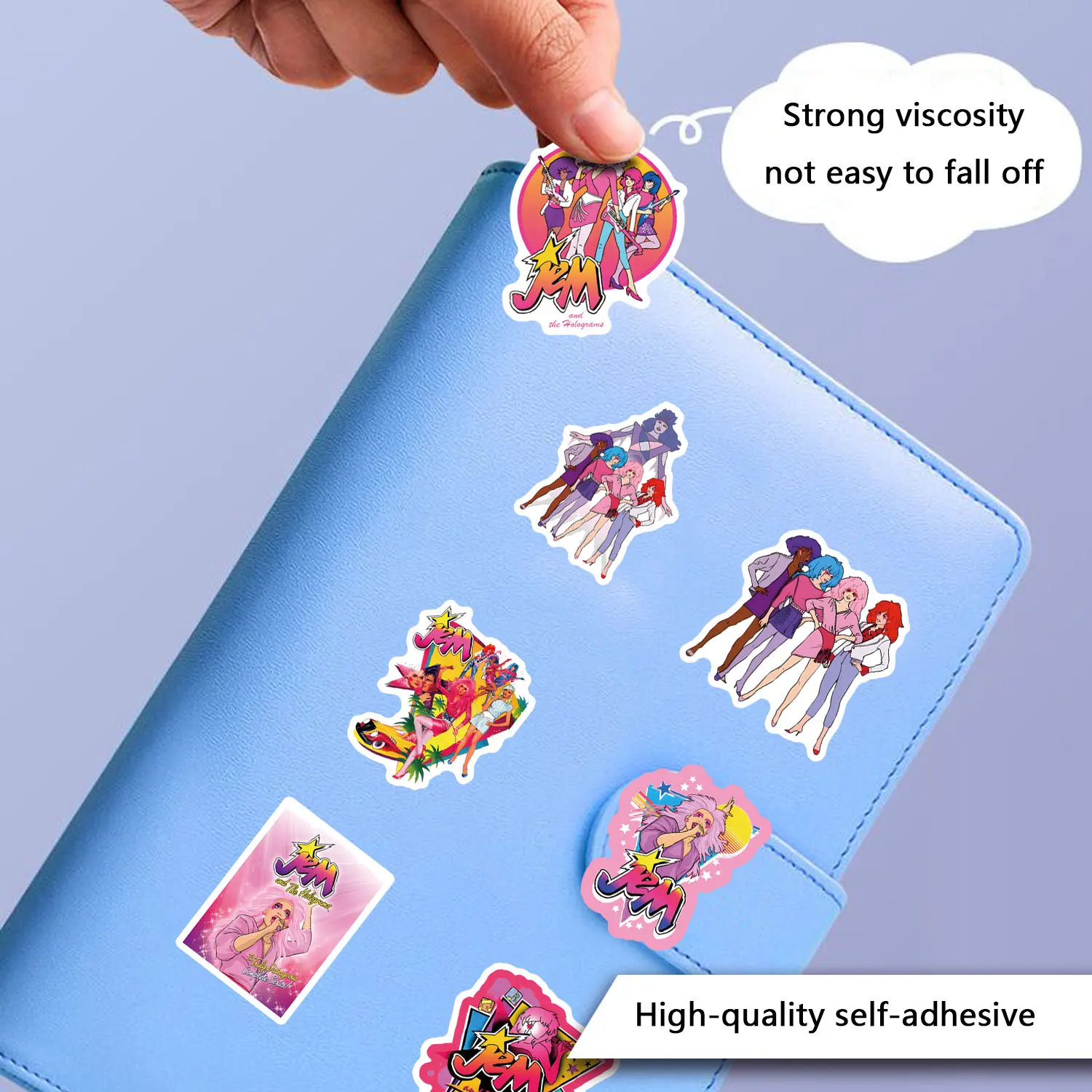 10/55 قطعة Jem And The Holograms ملصقات الكرتون الفيلم ملصق الخيال فيلم الكتابة على الجدران لعبة الأمتعة المحمول الغيتار سيارة الدراجة الشارات #6