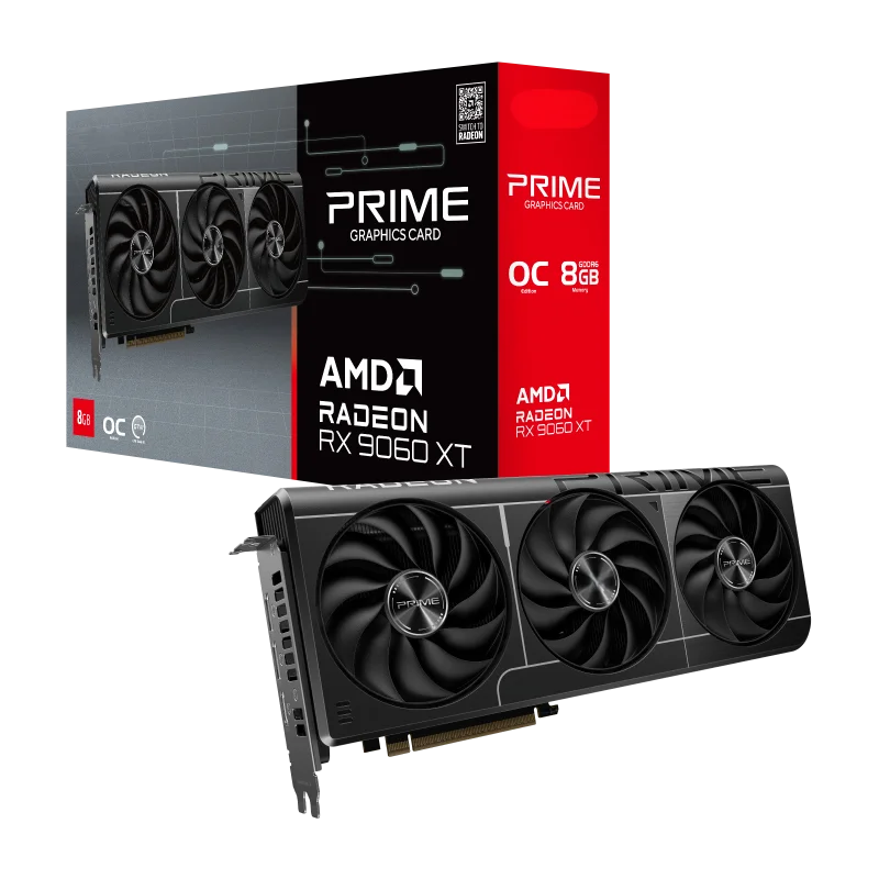 2025 New PRIME Gaming Radeon RX 9060 XT OC 8GB GDDR6 PCIe 5.0 VGA RX 9060XT GPU RX9060 XT Video Card for Gaming PC Desktop