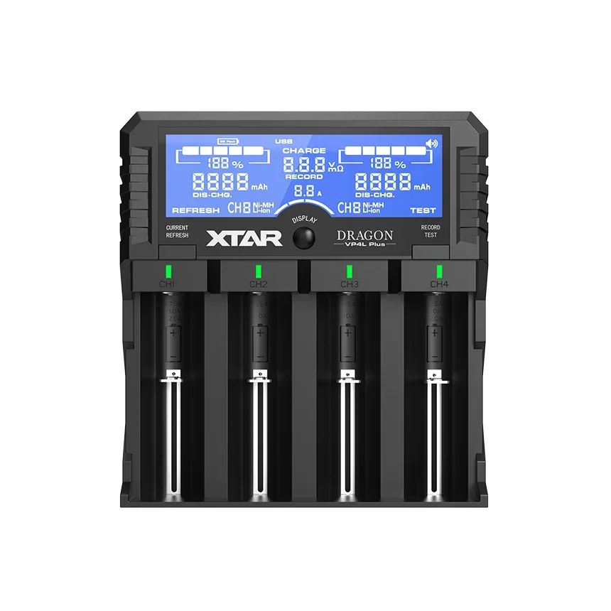 

XTAR VP4L Plus 18650 Battery Charger 3.6/3.7V Lithium ion and Nickel Hydrogen Battery Analyzer and Tester HOT SALES