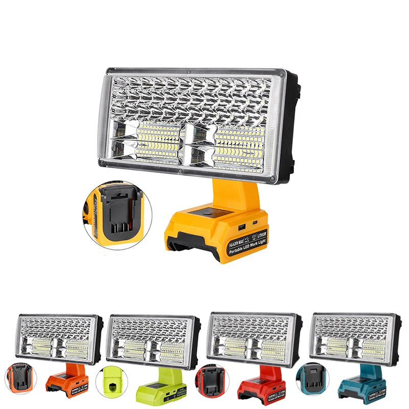 50W LED Portable Work Light for Makita/DeWalt/Milwaukee/Bosch/Ryobi/Black & Decker/Craftsman18V Battery Outdoor Tools