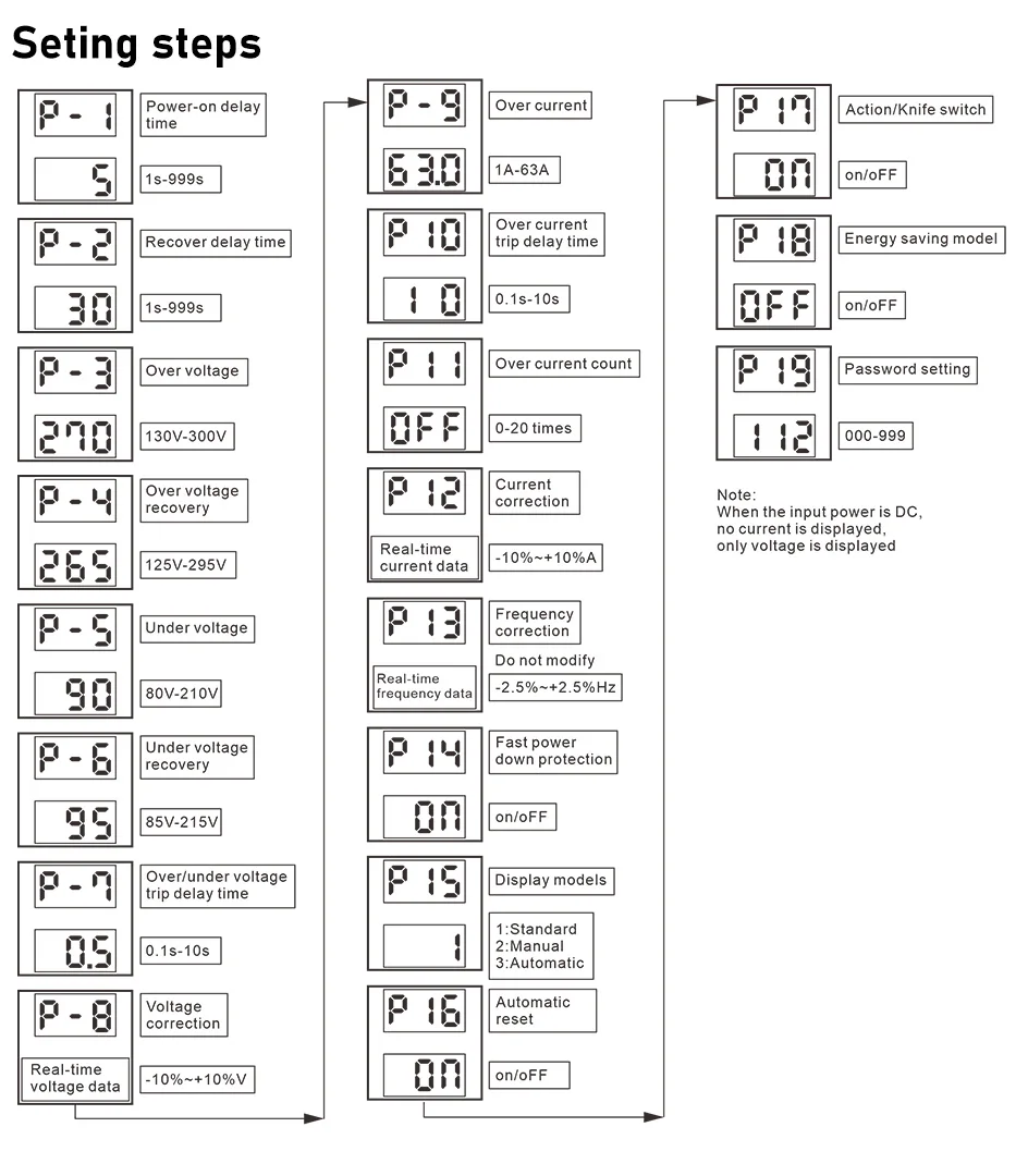 Einstellbarer Spannungs-Stromschutz, 110/120/127/220/240 V, 80–300 V, universelles AC-DC-Volt-Messgerät mit kurzem Schutz, einphasig – Detail 7