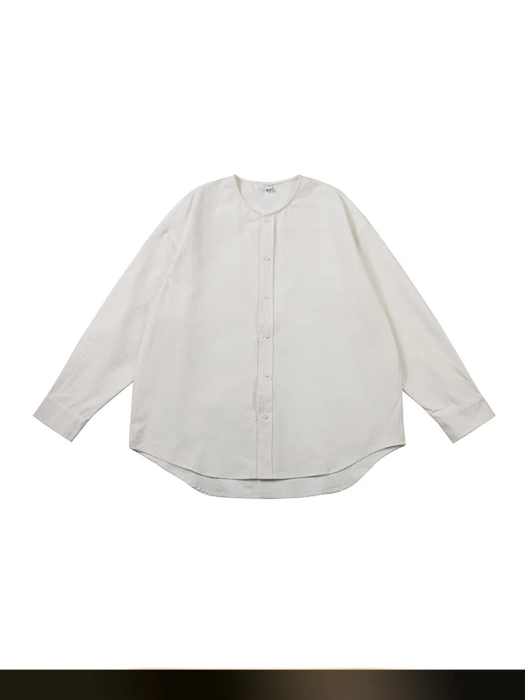 

Nted Retro Japanese Sle Long Sve Collarl irt Spring y Couple Pure Color Simple Design Cotton Casual irt