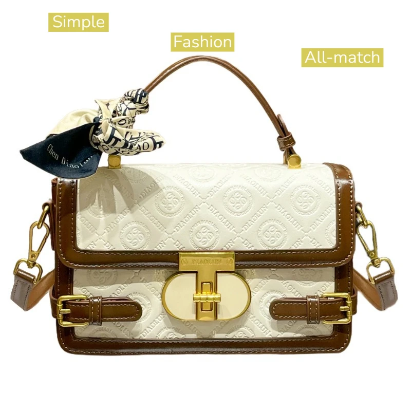 

Легкая роскошная женская сумка 2025 года, новая модная простая маленькая квадратная сумка, модная универсальная сумка через плечо