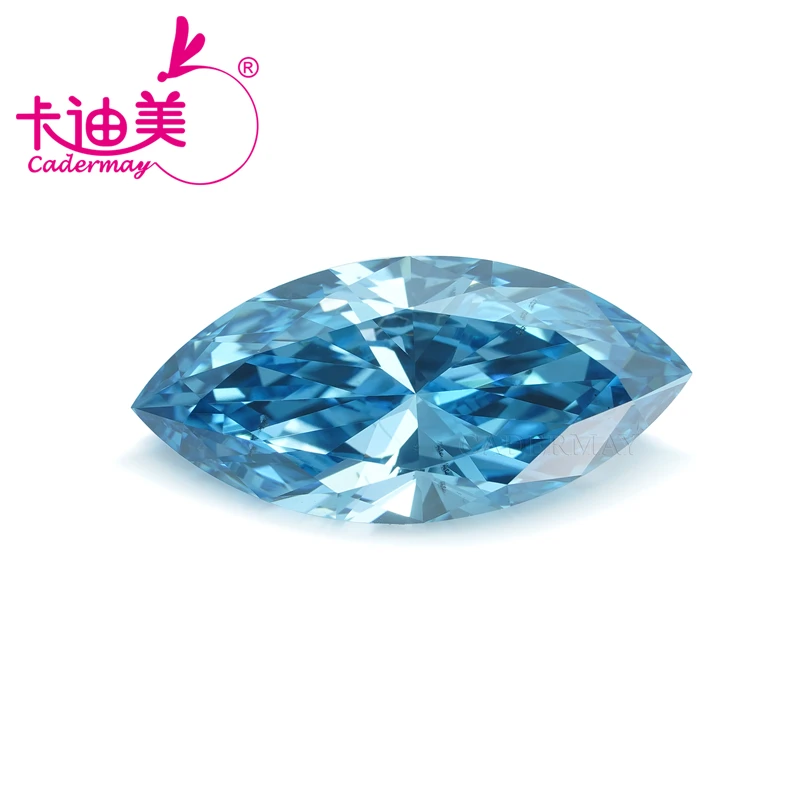 Marquise Shape Blue Color VS2 Clarity CVD Lab Grown Diamond Loose Stone With Certificate For Wedding Fine Jewelry Making