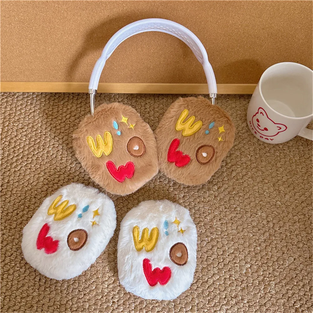 Korean Diy Cute Fluffy Embroidered Plush Case For Apple Airpods Max Case Air pods Max Cover