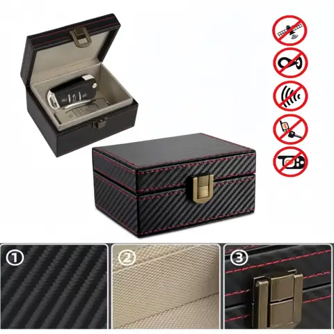 Faraday Bag for Car Keys Signal Blocker RFID Shield Pouch for Keyless Entry Vehicle Security Prevent Remote Theft