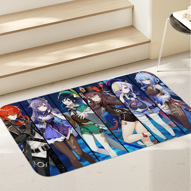 

Children's Bedroom Carpet G-Genshin Impact Custom Game Room Bathroom Rug Doormat Entrance Door Soft Entryway Veranda Floor Mat
