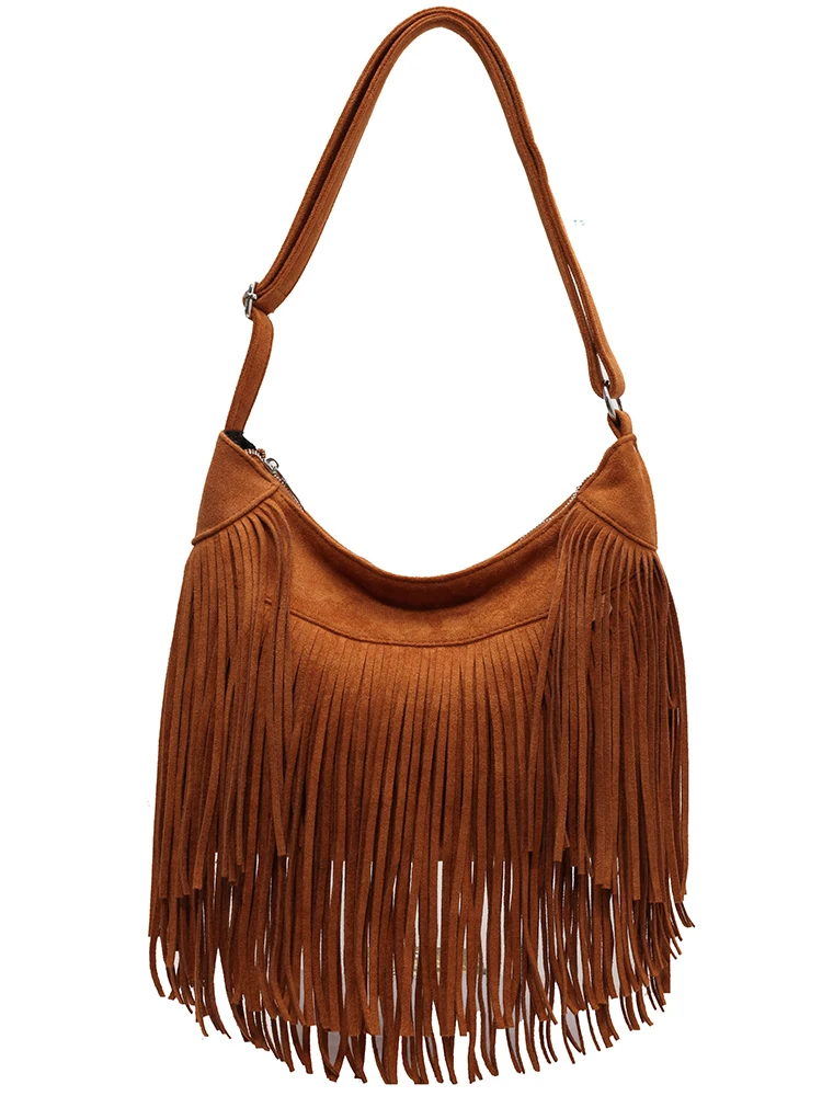 Niche Design Suede Bag 2023 New Women\'s Bag Crossbody Bag Tassel Bucket Bag