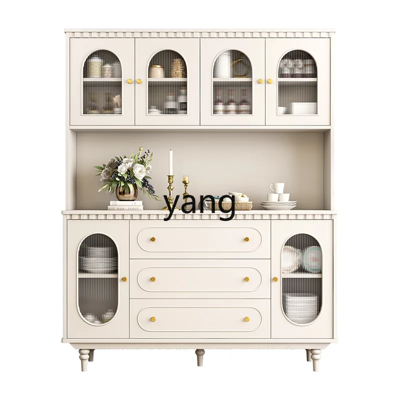 

LH solid wood cream style dining side cabinet small apartment dining room wine cabinet living room wall storage
