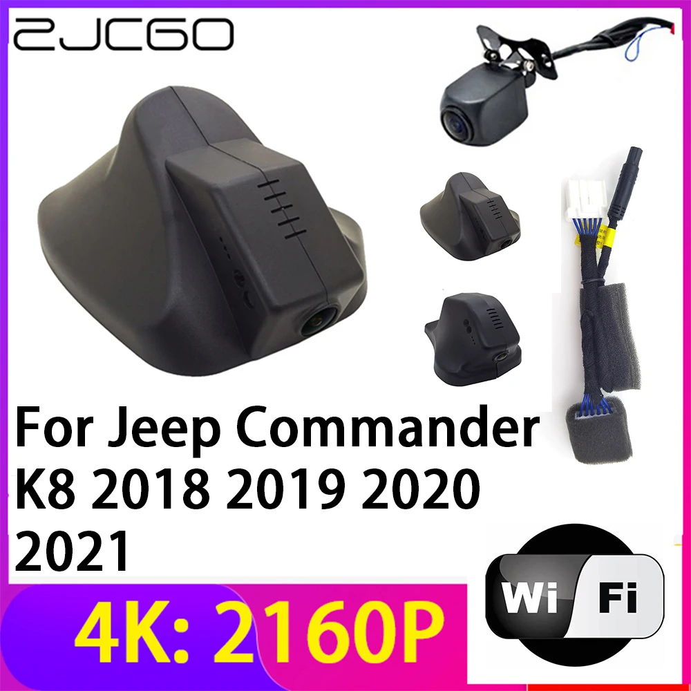 

ZJCGO 4K 2160P Dash Cam Car DVR Camera 2 Lens Recorder Wifi Night Vision for Jeep Commander K8 2018 2019 2020 2021