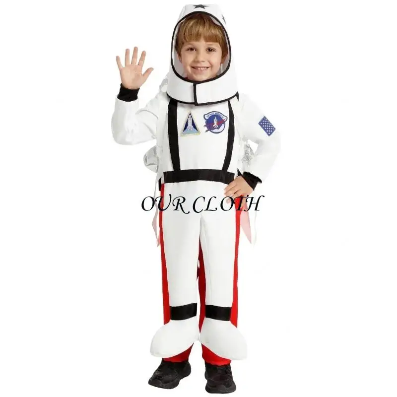ロケットの装飾が付いているポリエステル宇宙飛行士スーツ-3-から-8-歳の子供に適した複数のサイズが利用可能-y1ac