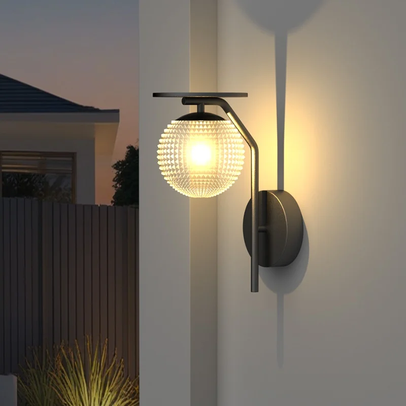 

IP65 LED Solar Wall Lamp Simple Luxury Aluminum Body for Balcony Garden and Exterior Villa Decorative Wall Light