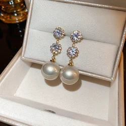New Classic Elegant Imitation Pearl Clip Earrings for Women Crystal Long Tassel Exquisite Non Pierced Earring Wedding Jewelry