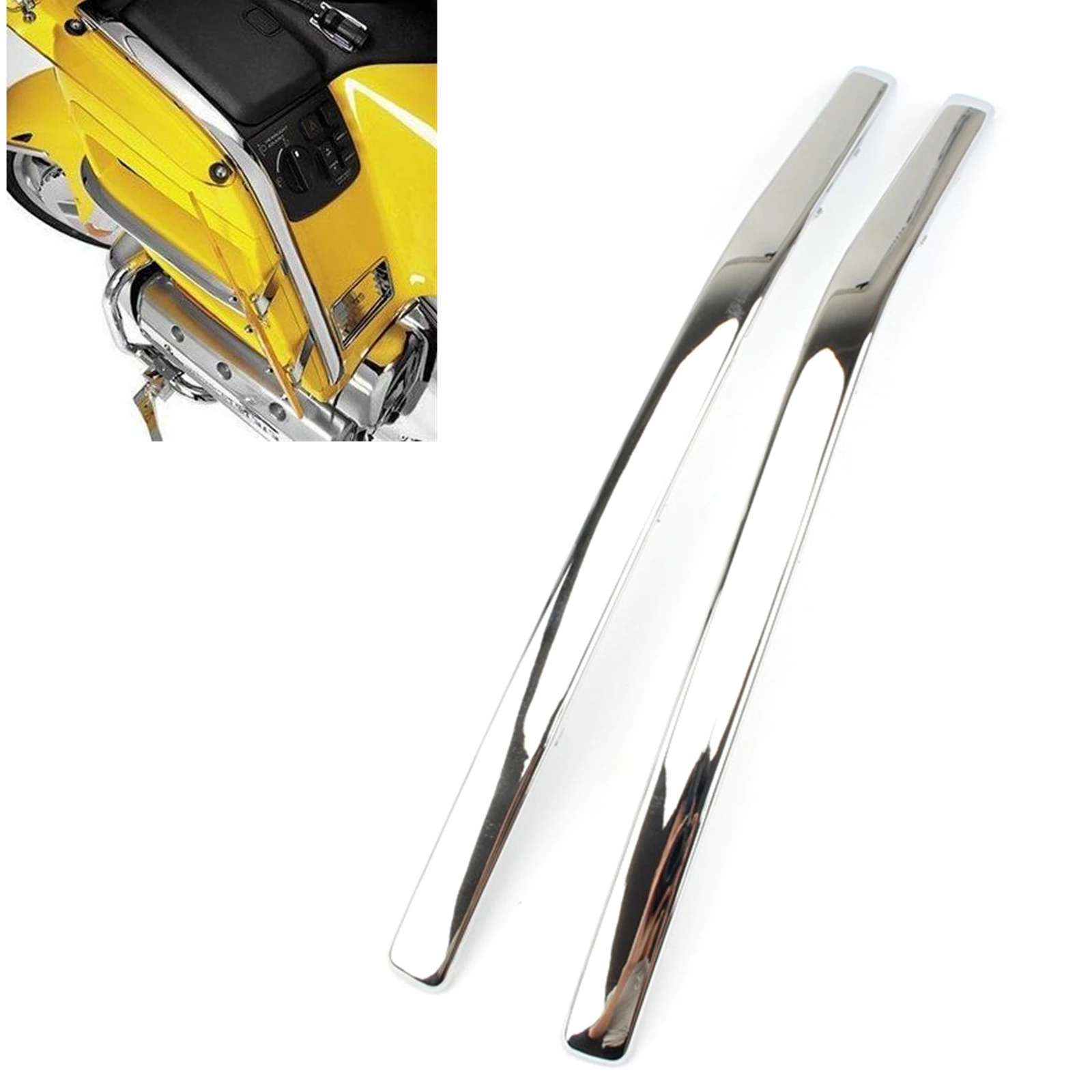 

Motorcycle Chrome Engine Box Panel Side Fairing Cowl Edge Reflective Strip Trim Cover For Honda Goldwing GL GL1800 2001-2011