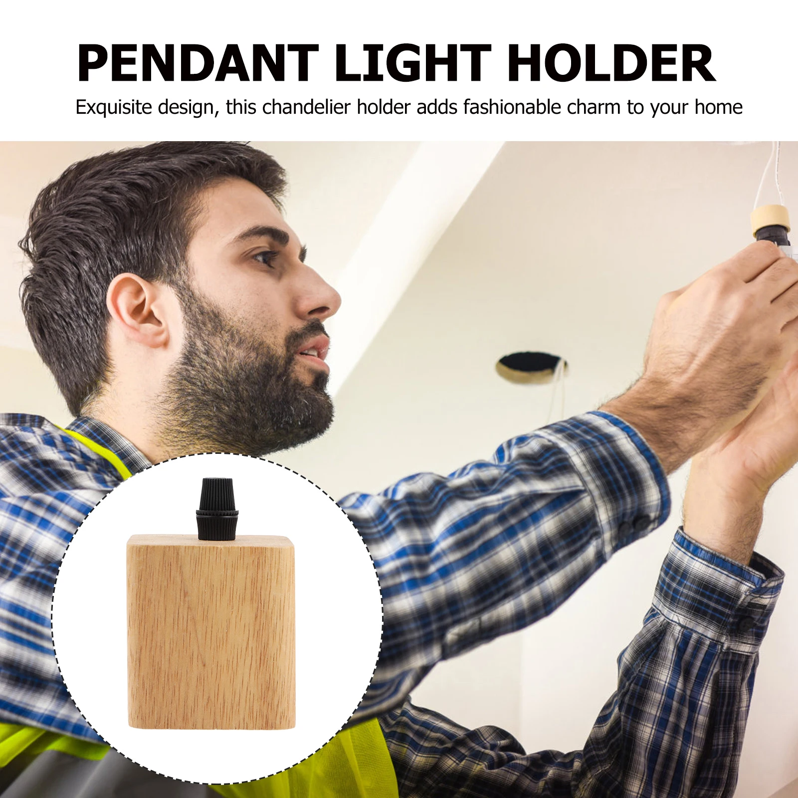

Wooden Lamp Holder Pendant Light Ceiling Bulbs Socket Hanging Base Chandelier Thread Solid