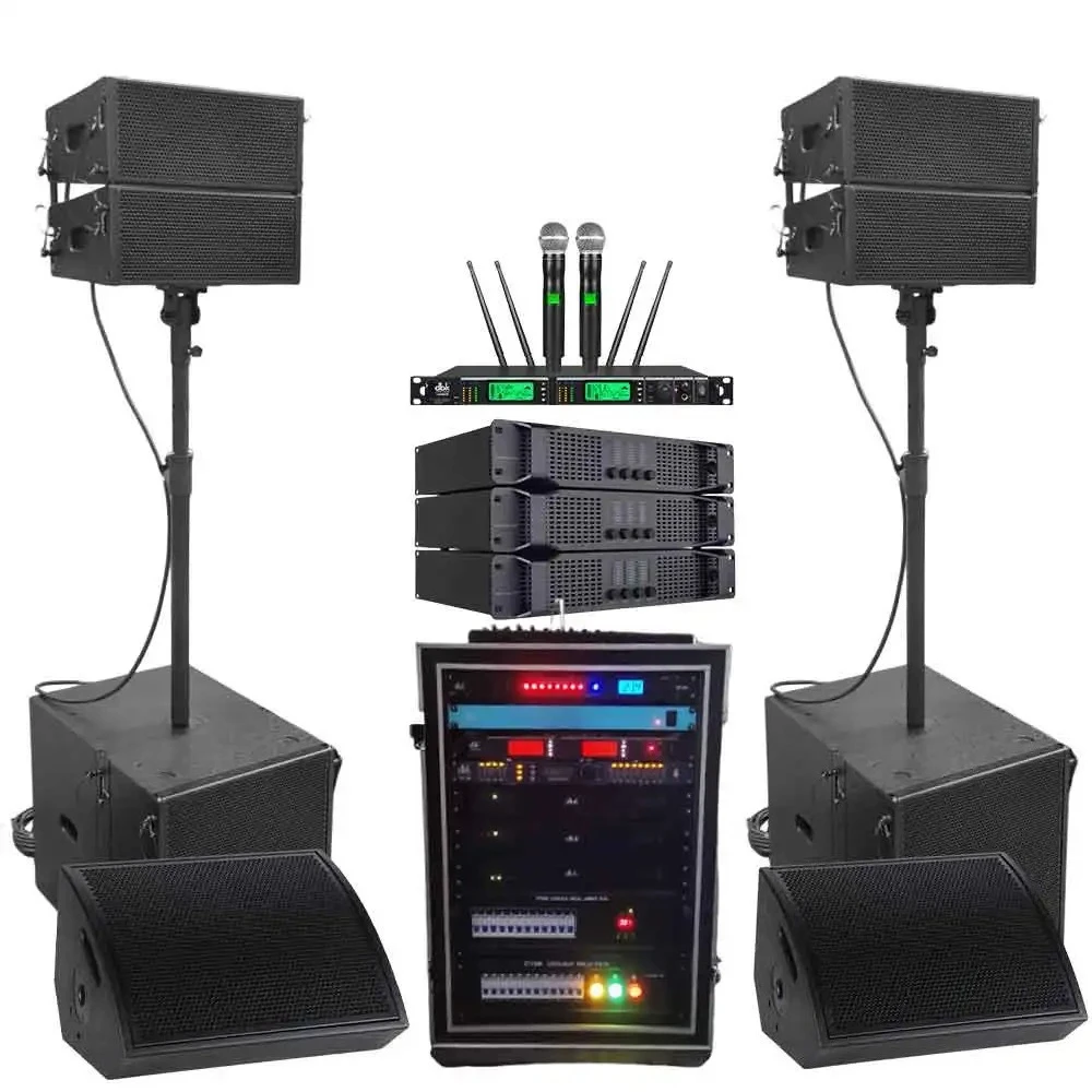 Not a Full Set Compact Dual 5 Inch Full Range Line Arrat Speaker with 15 Inch Subwoofer Active PA Speaker System for Party