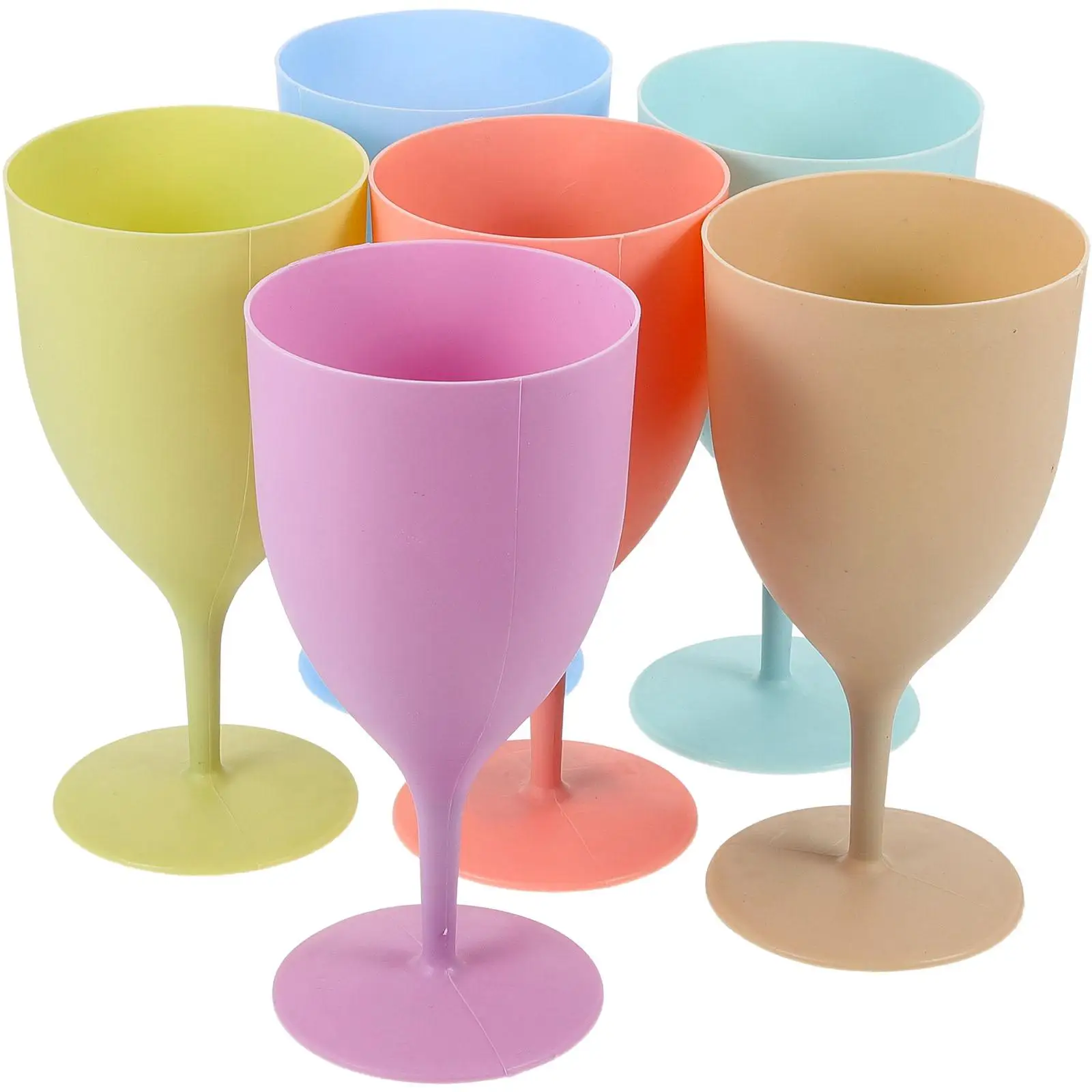 

6 Pcs Drink Cup 380ml Mixed Color Glasses Juice Cups Flutes Party Cups Juice Glass Bar Restaurant