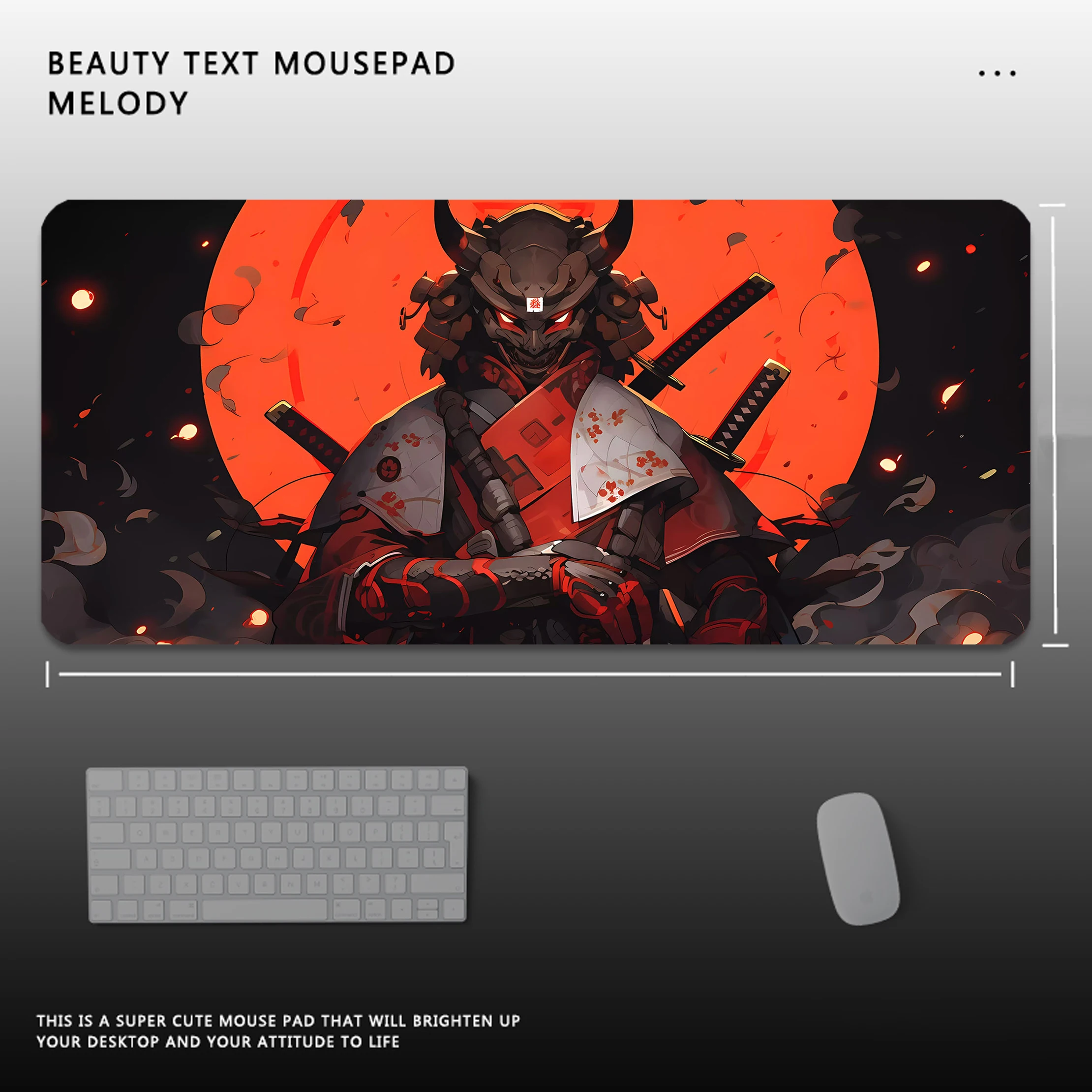 

900x400MM Samurai Xxl Mouse Pad Non-slip Rubber Keyboard Gaming Mats Playmat Deskpad Computer And Office Mousepad Anime Gamer