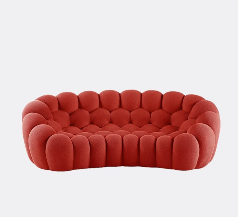 Upgrade Your Living Room with MANBAS Fabric Sofas - Stylish Bubble Couch Designer Cloud Sofa Sets Fluffy Cloth Couch