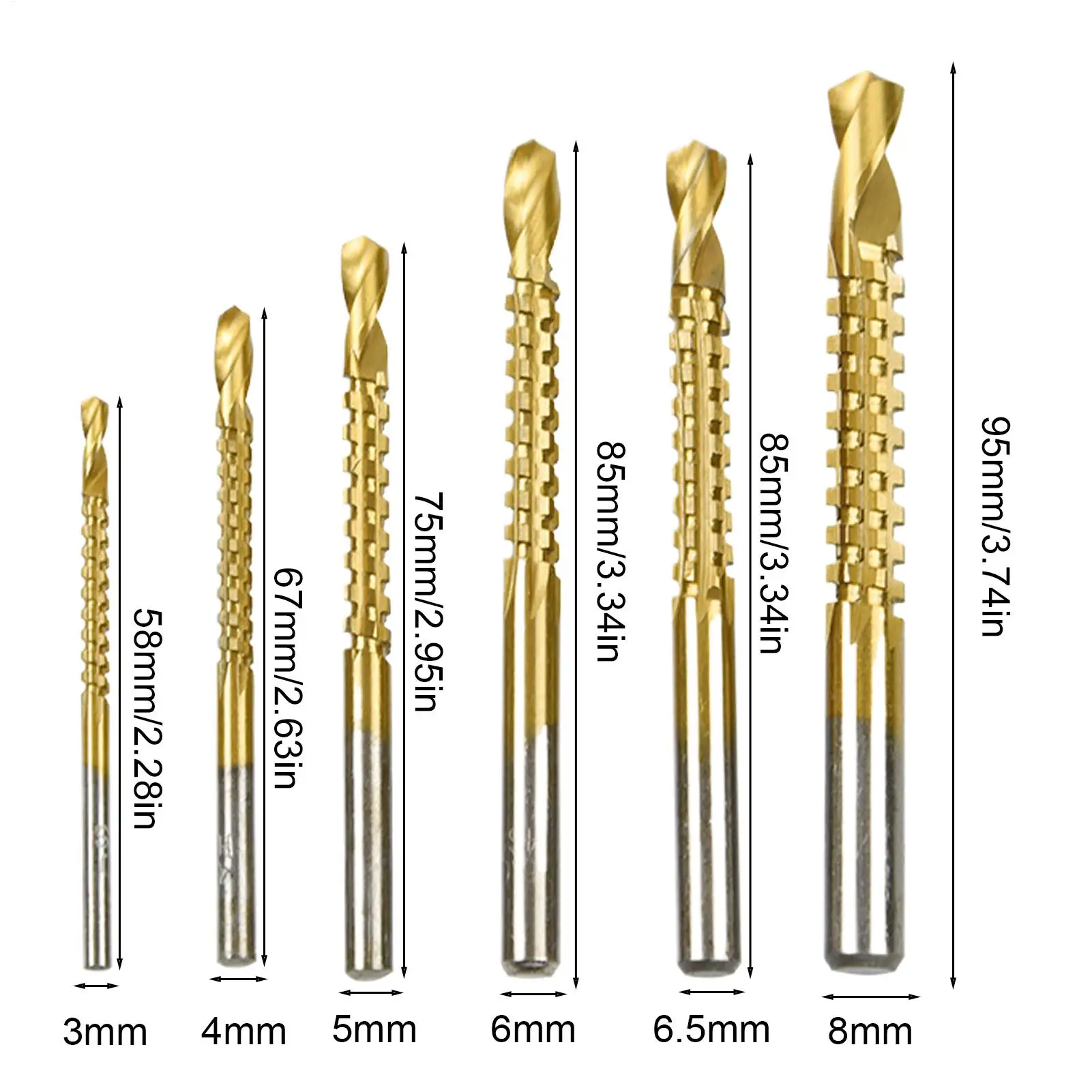 6 Pieces Multifunctional Drilling Tools Metal Drill Bit High Speed Drill Bits For Wood Carpenters Maintenance Handmade Work