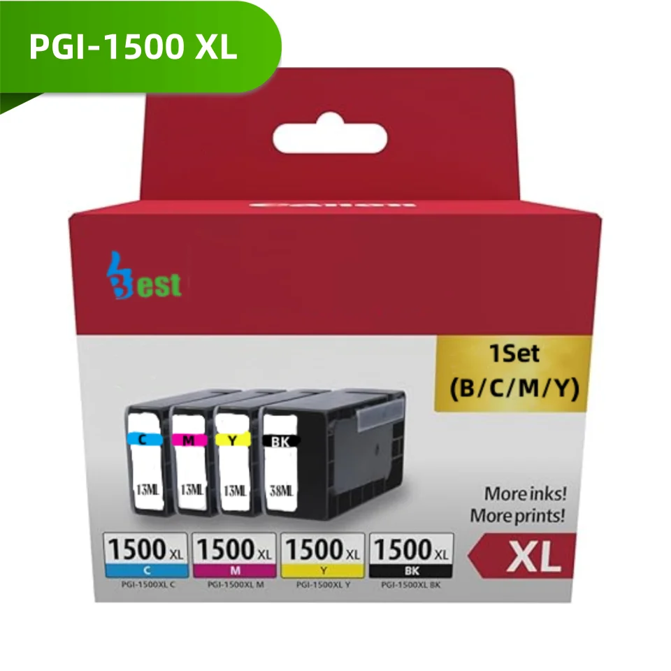 Canon PGI-1500 XL Pack of 4 cartridges Yield XL (Black XL Cyan XL Magenta XL Yellow XL) Genuine (Recycled Cardboard Multipack)