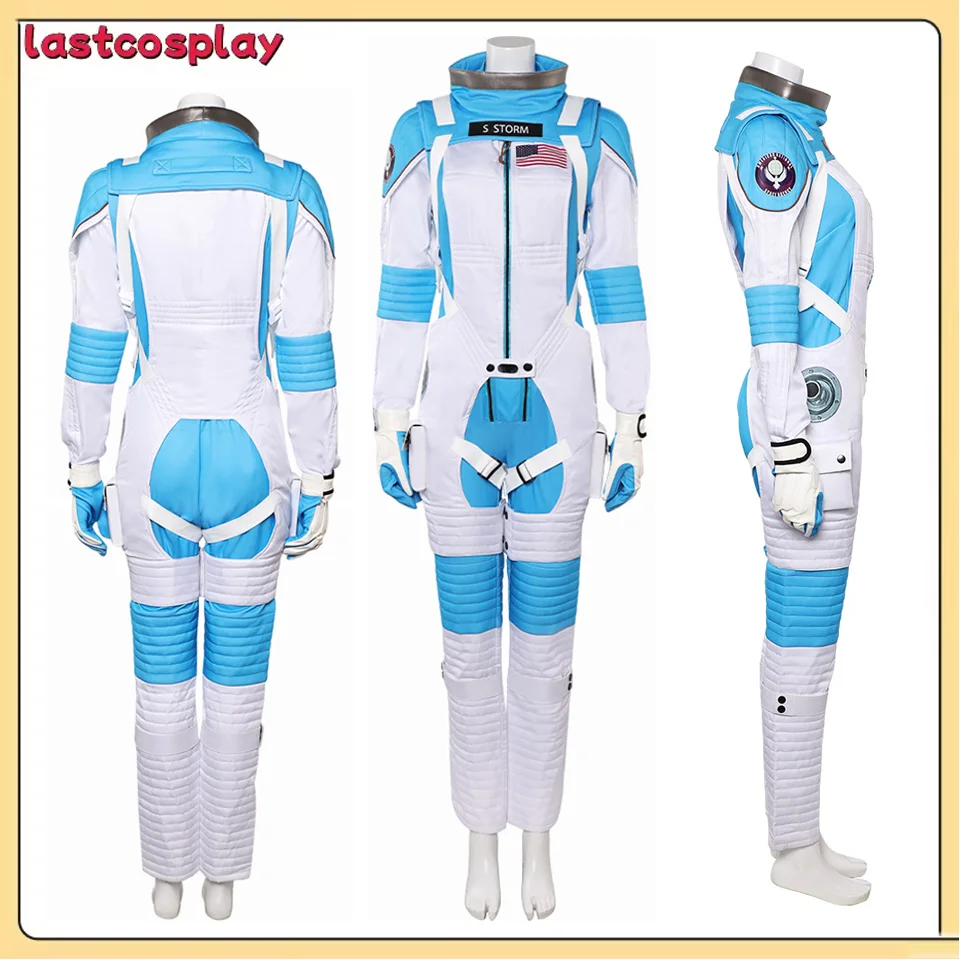 

Susan Storm Cosplay Costume Fantastic Roleplay Four Invisible Woman Disguise Blue White Space Suit Halloween Carnival Party Suit