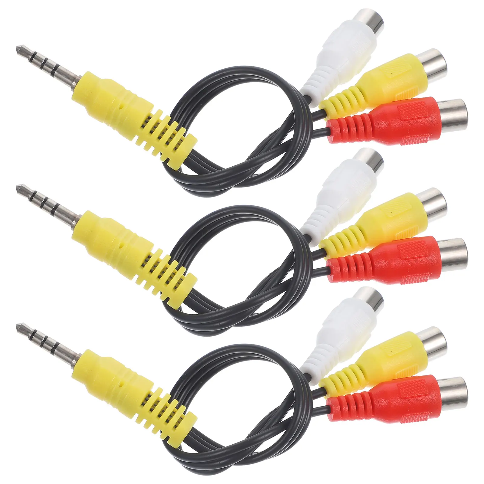 

3pcs Cable Adapter 3.5mm to Female Audio Video Converter Cord for Satellite Tuner Receiver Extended Head Design High