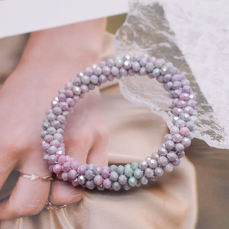 Trendiges Perlenarmband, elastisch, handgefertigt, Strang-Armbänder für Frauen, Geschenk, neues Haar-Accessoire, Glasperlen-Armband