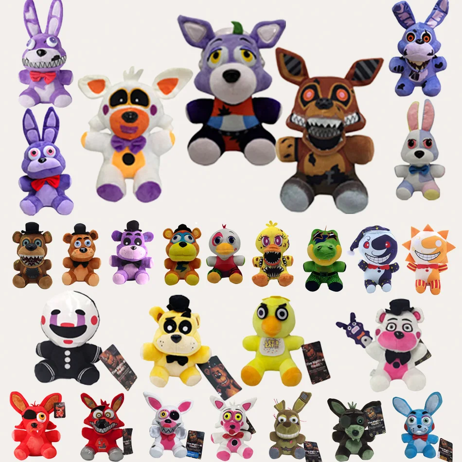 Fivf ليالي في فريدي Fnaf لطيف ألعاب من القطيفة لعبة دمية 18 سنتيمتر بوني بير ماكر الكرتون محشوة الدمى فريدي لعبة للأطفال هدايا