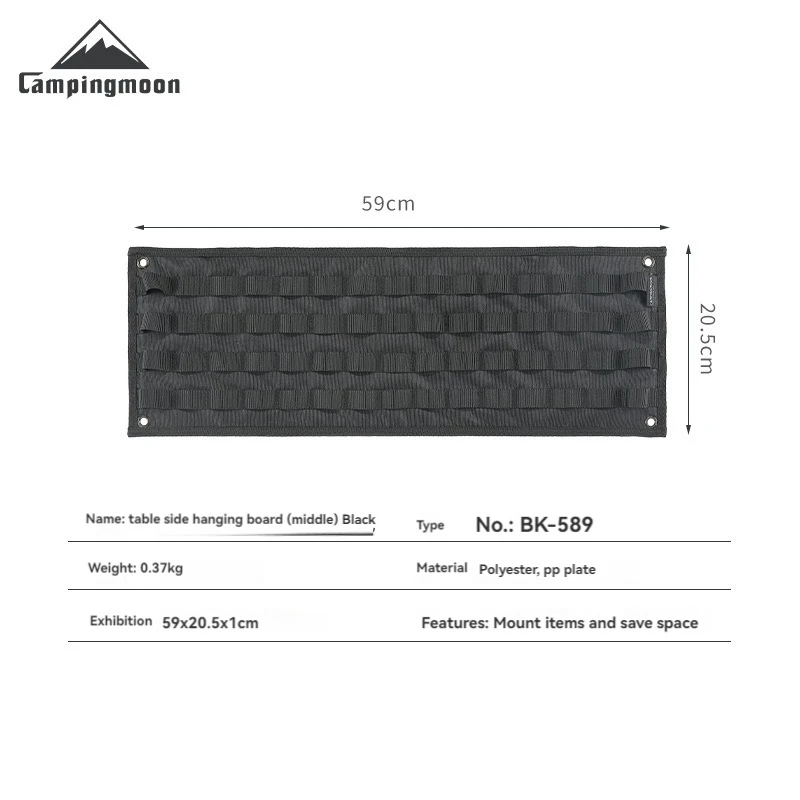 CAMPINGMOON سميكة مقاومة للاهتراء البوليستر التخزين في الهواء الطلق معلقة مجلس لوازم التخييم الجدول حافة معلقة المجلس