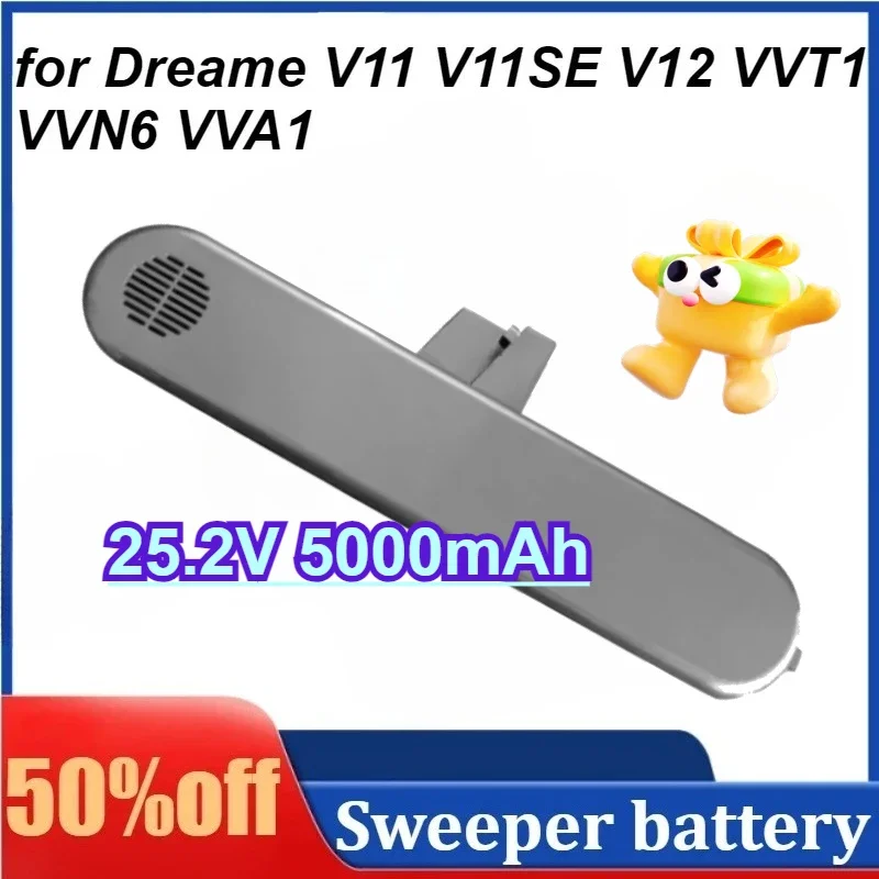 

25.2V 5000mAh Replacement Battery for Dreame V11 V11SE V12 VVT1 VVN6 VVA1 Wireless Vacuum Cleaner 18650 Battery Pack BMS