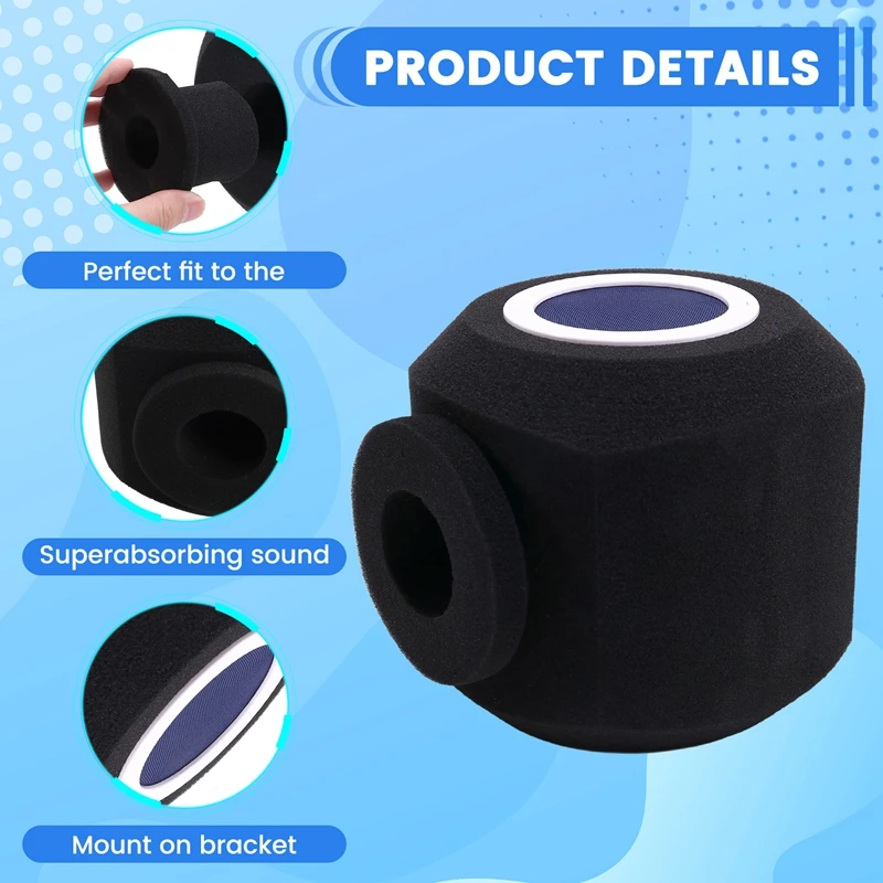 BNVN-Microphone Wind -Filter Shield Acoustic لاستوديوهات التسجيلات وميكروفون ممتص للصوت