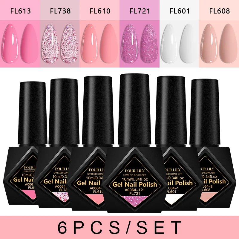 

6pcs 10ml Gel Nail Polish Set All-Season DIY Nail Art Manicure Design Semi Permanent Painting Gel For Nails Soak Off UV Varnish