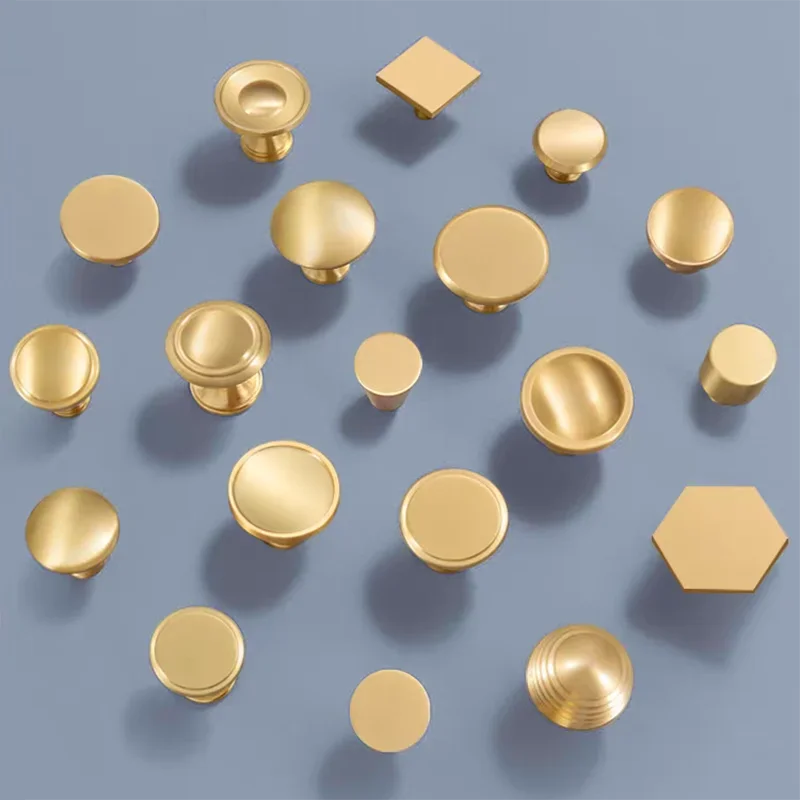 1pc Nordic Style Hexagon Solid Brass Cabinet Knob Cupboard Handle Door Pull Handles SimpleLife Brass Color Entryway Clothes Hook
