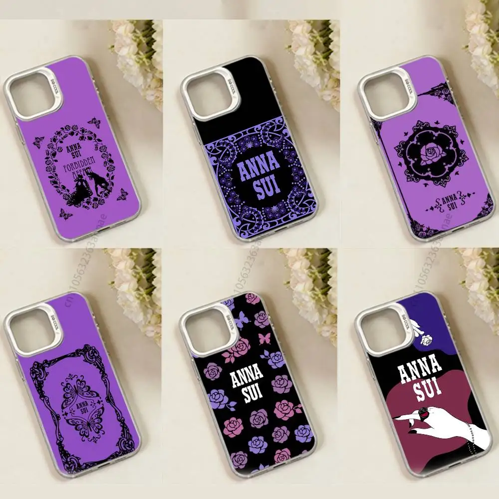 

Brand A-ANNA-S S-SUI Phone Case for iPhone 15 16 Pro Max Air SE 11 13 Pro 14 Plus 12 11Pro 15Pro Max 16e Cover