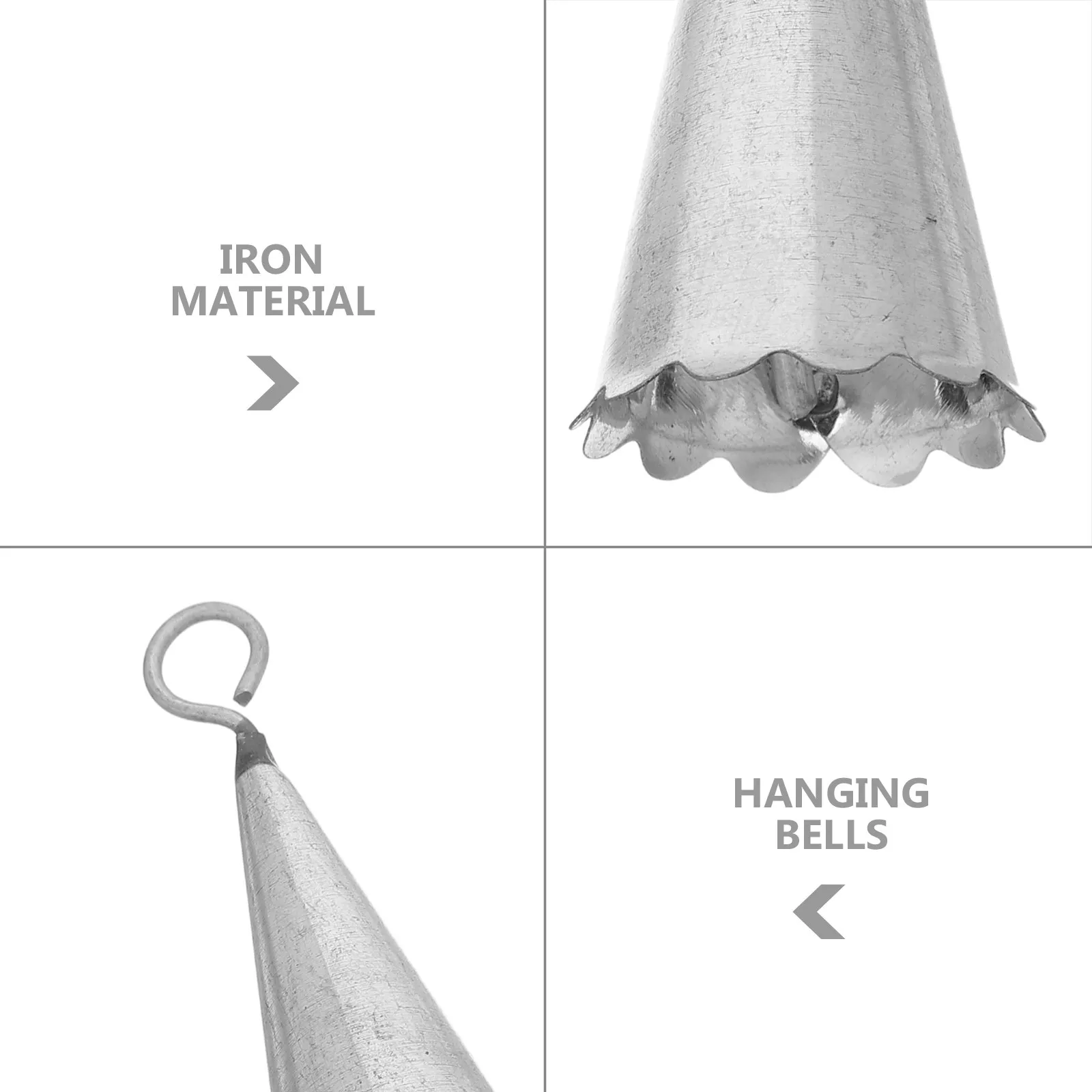 20Pcs Metal Hanging Bells Vintage Floral Edge Wind Chimes for Door Garden Pathway Crafts Safety Alerts